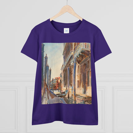 Gondola Moorings on the Grand Canal by John Singer Sargent Women's Midweight Cotton Tee