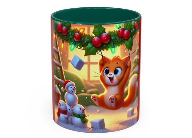 Naughty or Nice Kitten Christmas Colorful Mugs (11oz, 15oz)