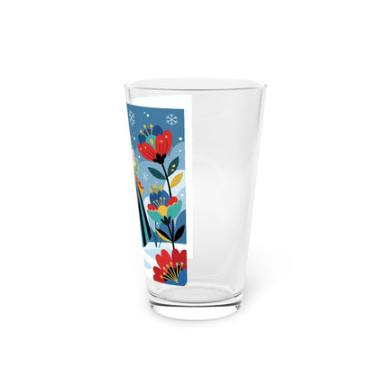 ❤️❄️ The Winter Heart Messenger Pint Glass – Art Deco Snow Garden Fantasy