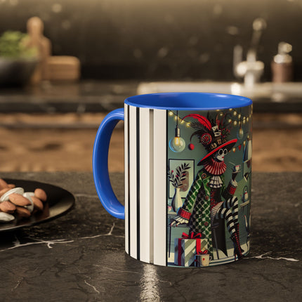 Whimsical Christmas Tea Party Colorful Mugs (11oz, 15oz)