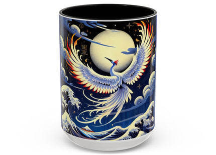 Majestic White Crane Colorful Mugs (11oz, 15oz)