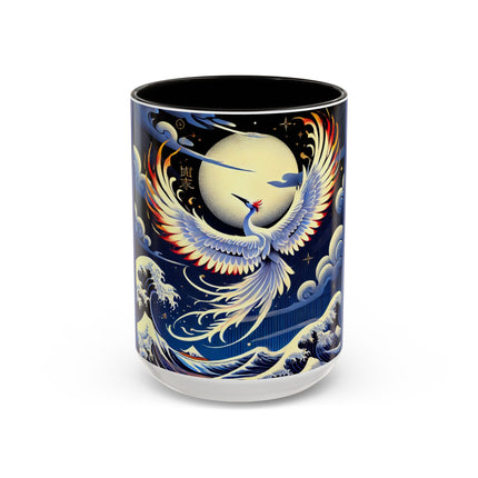 Majestic White Crane Colorful Mugs (11oz, 15oz)