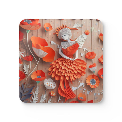 Poppy Fairy Corkwood Coaster Set