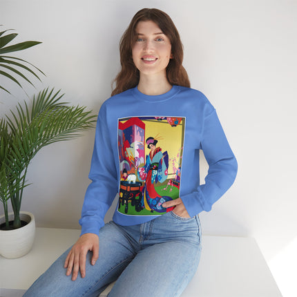 A Timeless Journey by Umberto Brunelleschi Heavy Blend™ Crewneck Sweatshirt