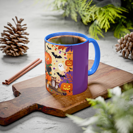 🎃🐈‍⬛ The Pumpkin Child’s Halloween Parade Colorful Mug – Whimsical Storybook Charm