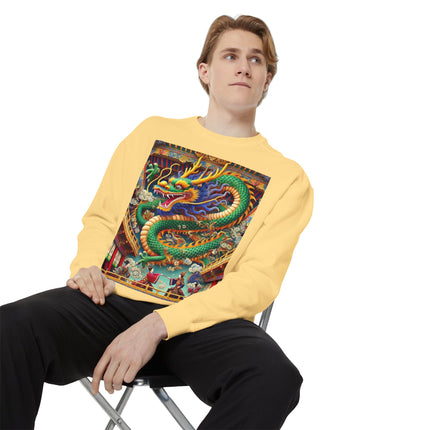 Tibetan Dragon Over Kabuki Duel Sweatshirt