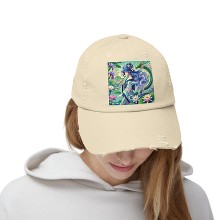 Fairy of the Koi Pond Unisex Distressed Cap