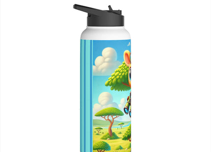 Giraffe Lookout Stainless Steel Water Bottle, Standard Lid