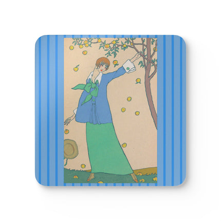 Le Verger by Georges Lepape Corkwood Coaster Set