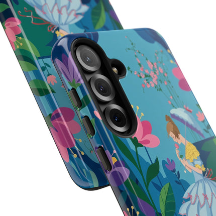 🌸☂️ A Stroll Through The Enchanted Forest Phone Case – Art Deco Floral Fantasy