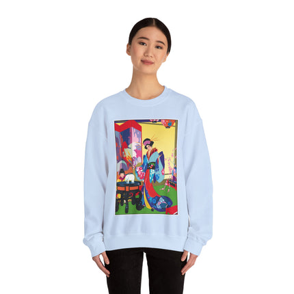 A Timeless Journey by Umberto Brunelleschi Heavy Blend™ Crewneck Sweatshirt
