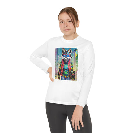 Cyber Hyena Youth Long Sleeve Competitor Tee – Neon Mischief & Futuristic Style