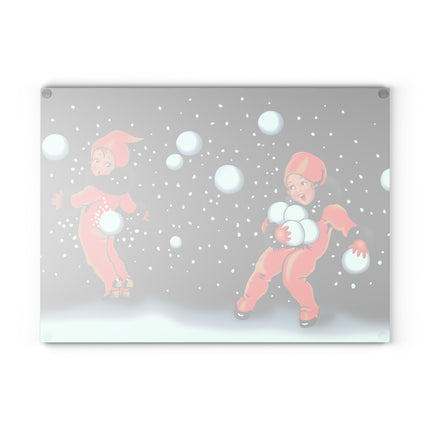 A Festive Snowball Glass Cutting Board