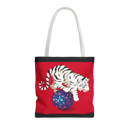 Majestic White Tiger on a Celestial Journey Tote Bag (AOP)