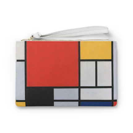 Composition with Red, Yellow, Blue, and Black Clutch Bag