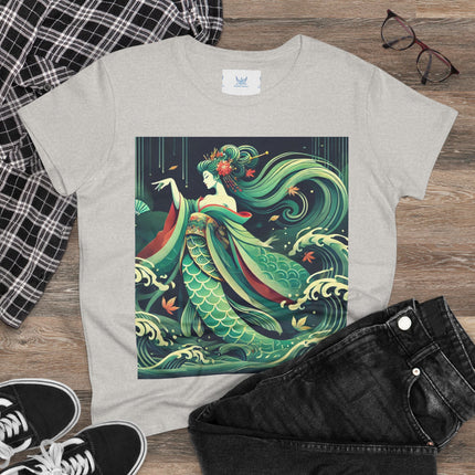 Mermaid Queen Rising from the Deep Cotton Tee