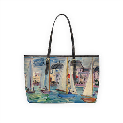 Régates à Deauville by Raoul Dufy PU Leather Shoulder Bag
