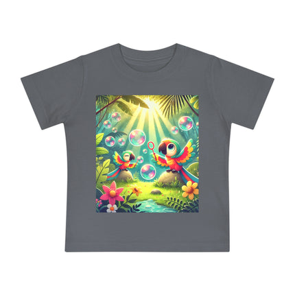 Parrots and Bubbles Baby T-Shirt – Tropical Color & Playful Joy