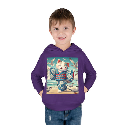Geisha Kitten by the Seaside Toddler Pullover Fleece Hoodie