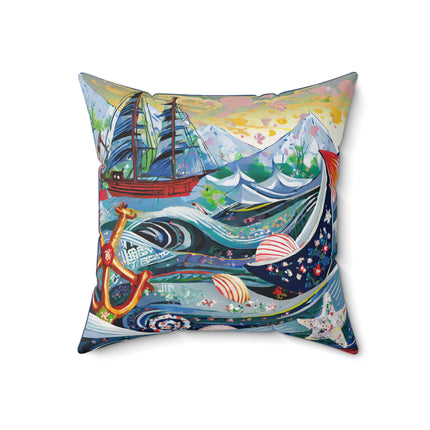 Nautical Patterns Spun Polyester Square Pillow