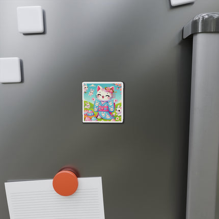 Springtime Kitten’s Easter Joy Die-Cut Magnets (5 Sizes)