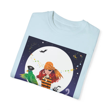 Moonlit Pirate Halloween Unisex Garment-Dyed T-shirt