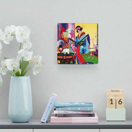 A Timeless Journey by Umberto Brunelleschi Acrylic Wall Clock, Round and Square