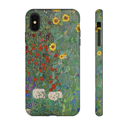 Farm Garden with Sunflowers by Gustav Klimt Phone Cases