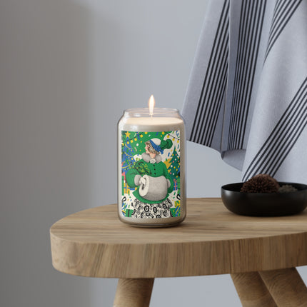 🍀🎄 The Emerald Holly Christmas Scented Soy Candle – Art Deco Holiday Elegance