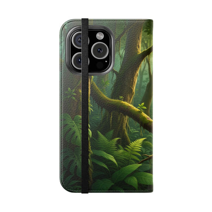 🪶🌲 The African Grey Sentinel Flip Case – Quiet Strength & Woodland Adventure