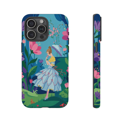 🌸☂️ A Stroll Through The Enchanted Forest Phone Case – Art Deco Floral Fantasy