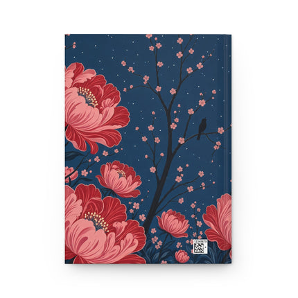 🌸🌙 The Moonlit Blossom Serenade Hardcover Journal – Art Deco Floral Romance