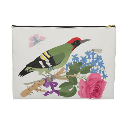 Woodpecker & Rose Accessory Pouch – Charming Beauty & Refined Simplicity