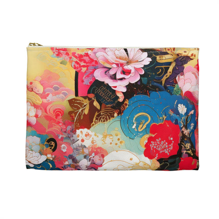 Ethereal Irises Accessory Pouch – Klimt-Inspired Art Nouveau Floral Design