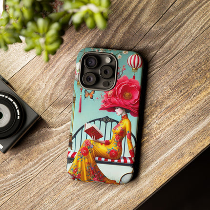 Reading In A Painted Garden Phone Cases