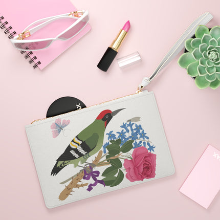 Woodpecker & Rose Clutch Bag – Charming Beauty & Refined Simplicity