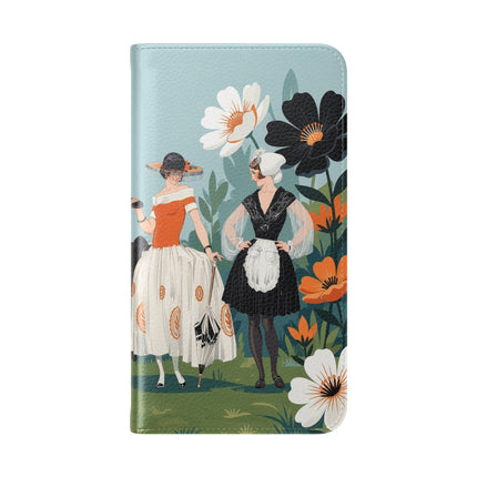 🌼🖤 The Ladies Of The Garden Promenade Flip Case – Art Deco Floral Fashion
