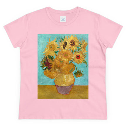 Vase with Twelve Sunflowers by Vincent van Gogh Women's Midweight Cotton Tee