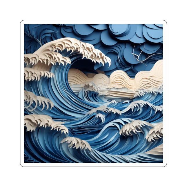 Dramatic Ocean with Crashing Waves Kiss-Cut Stickers (4 Sizes)
