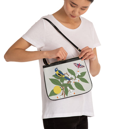 Blue Tit & Butterfly Shoulder Bag – Spring Grace & Timeless Charm