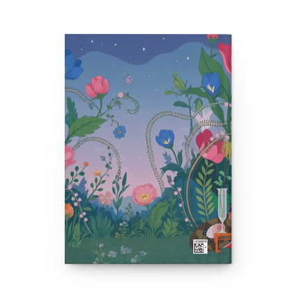 🌙🌺 The Lady Of The Moonlit Secret Garden Hardcover Journal – Art Deco Floral Whimsy