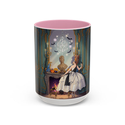 🕯️🎃 The Moonlit Manor Drawing Room Colorful Mug – Elegant Halloween Charm