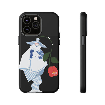 Blue & White Porcelain Geisha Phone Case – Elegant Mystery & Floral Grace