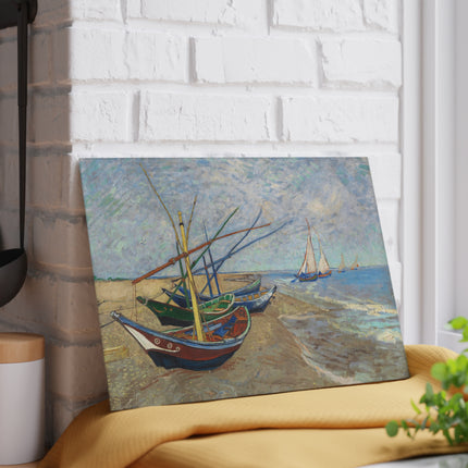 Fishing Boats by Vincent Van Gogh Glass Cutting Board