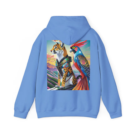 Cheetah and Parrot Cybernetic Duet – Heavy Blend™ Hooded Sweatshirt