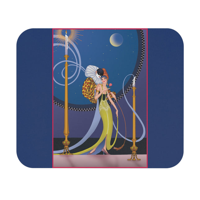 Smoke and Secrets: A Glamorous Encounter in Prohibition Era Mouse Pad, Rectangle