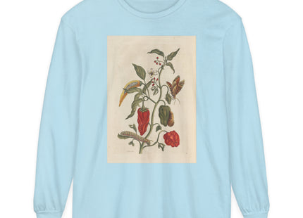 Botanical Pl.15 by Maria Sibylla Merian Garment-dyed Long Sleeve T-Shirt