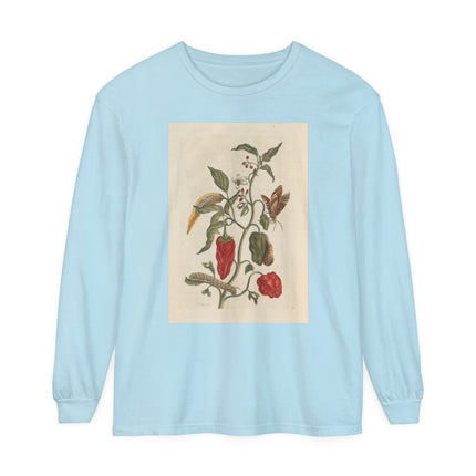 Botanical Pl.15 by Maria Sibylla Merian Garment-dyed Long Sleeve T-Shirt
