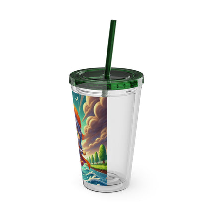 Valiant Duck Sunsplash Tumbler with Straw, 16oz