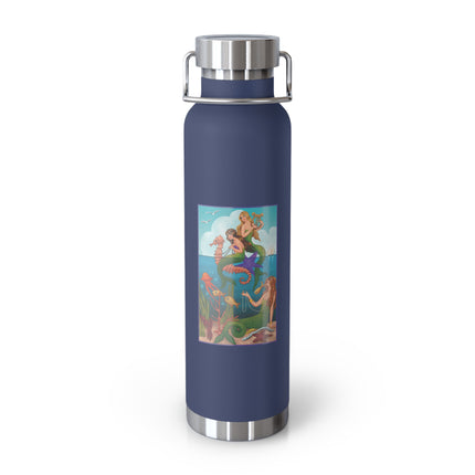 Three Mermaids with Strings of Pearls by Carlo Chiostri Copper Vacuum Insulated Bottle, 22oz